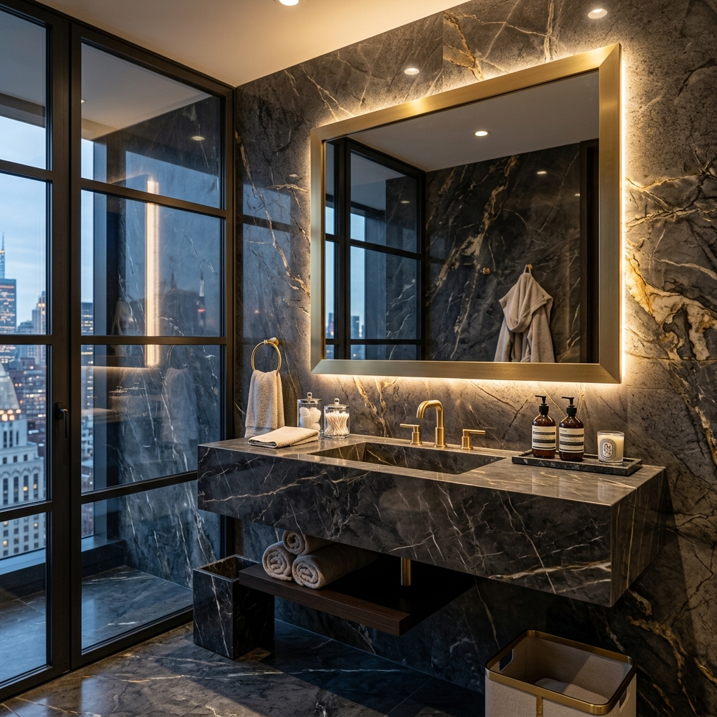 Bàn chậu rửa mặt lavabo đá marble xám cao cấp